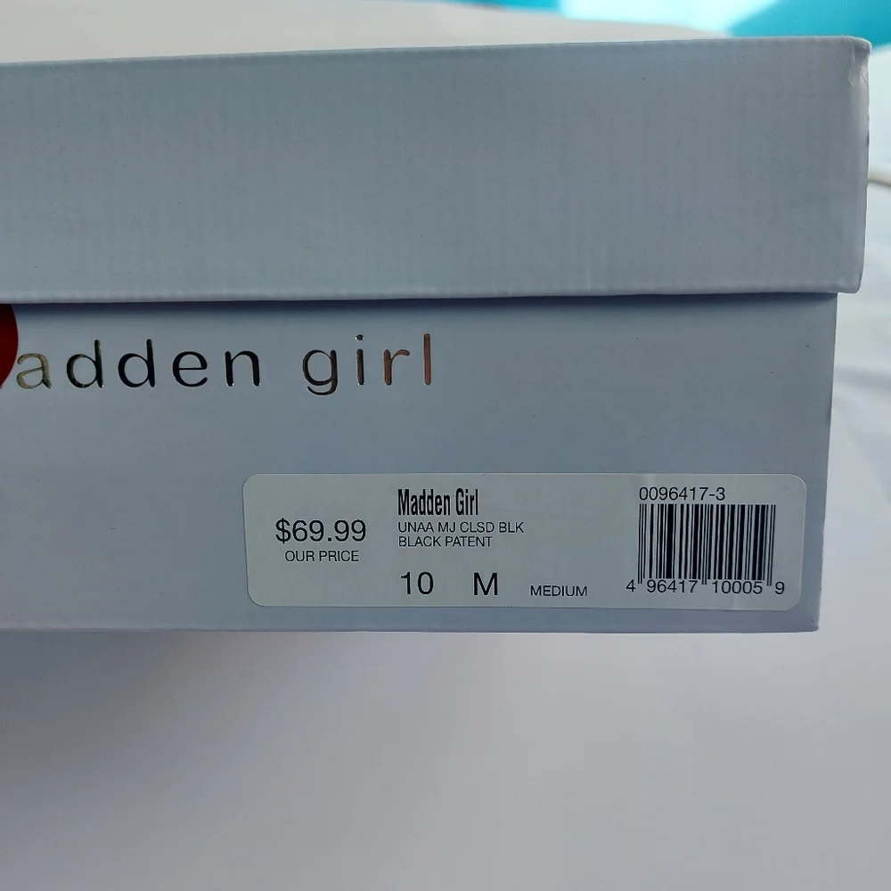 Madden girl‎ unaa black patent leather platform heels size 10M